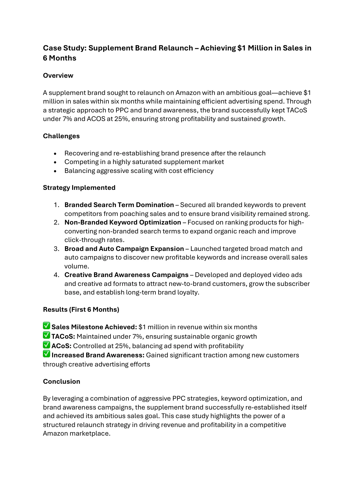 Supplement Brand Page 1